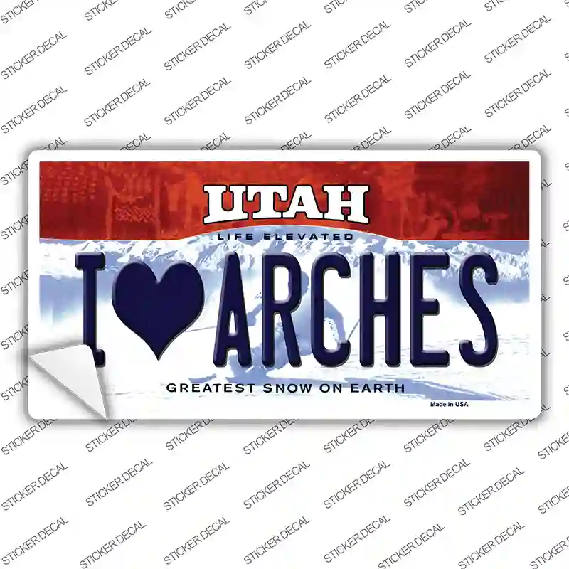 I Love Arches Utah Novelty Sticker Decal Small