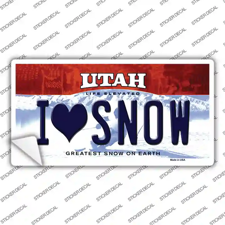 I Love Snow Utah Novelty Sticker Decal Small