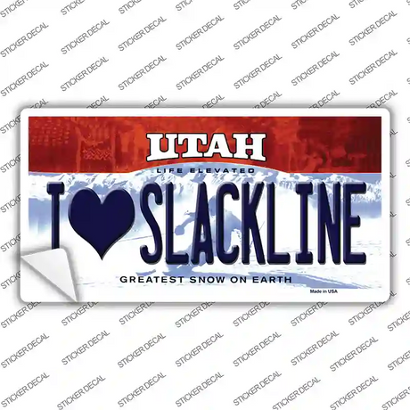 I Love Slackline Utah Novelty Sticker Decal Small