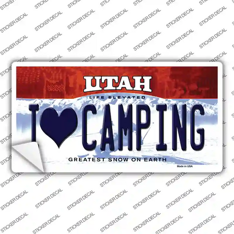 I Love Camping Utah Novelty Sticker Decal Small