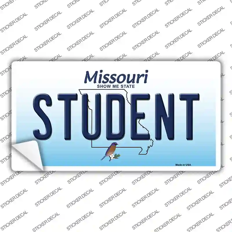 Student Missouri Novelty Sticker Decal Small