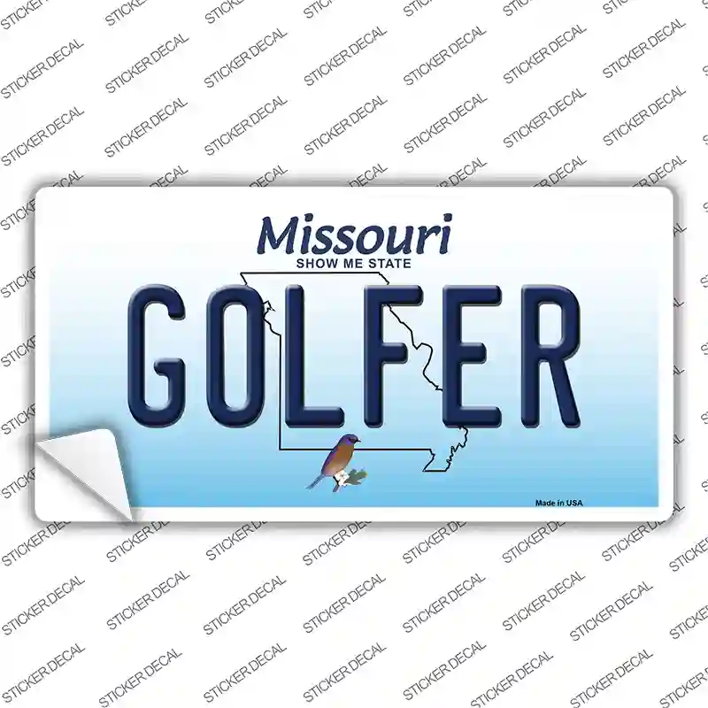 Golfer Missouri Novelty Sticker Decal