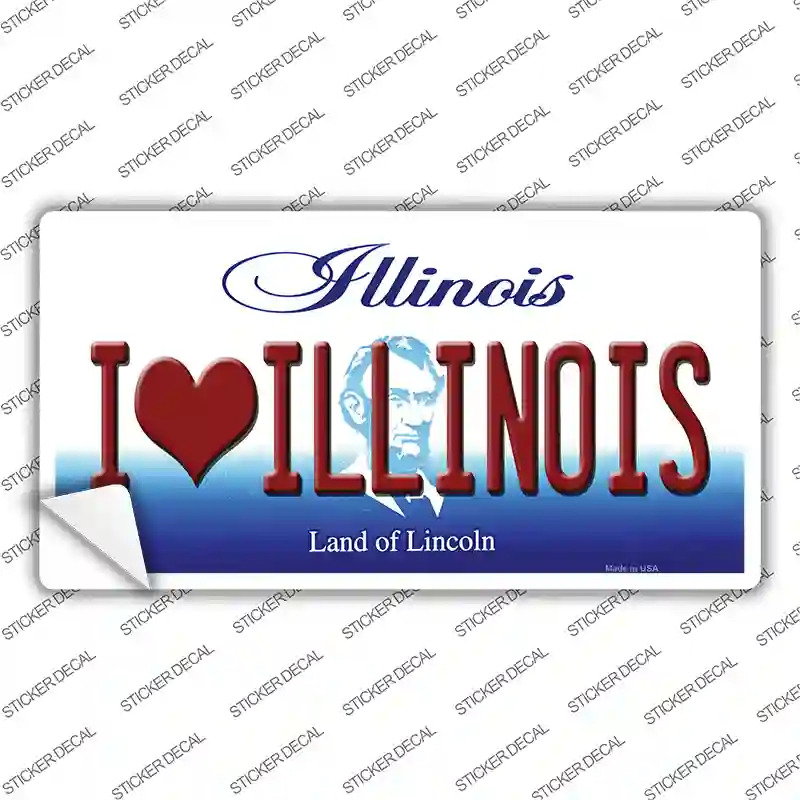 I Love Illinois Novelty Sticker Decal Small