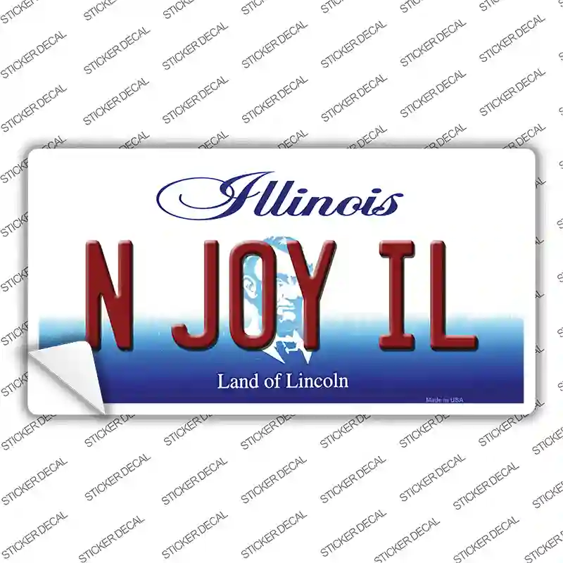 N Joy IL Illinois Novelty Sticker Decal Small