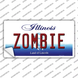 Zombie Illinois Novelty Sticker Decal Small