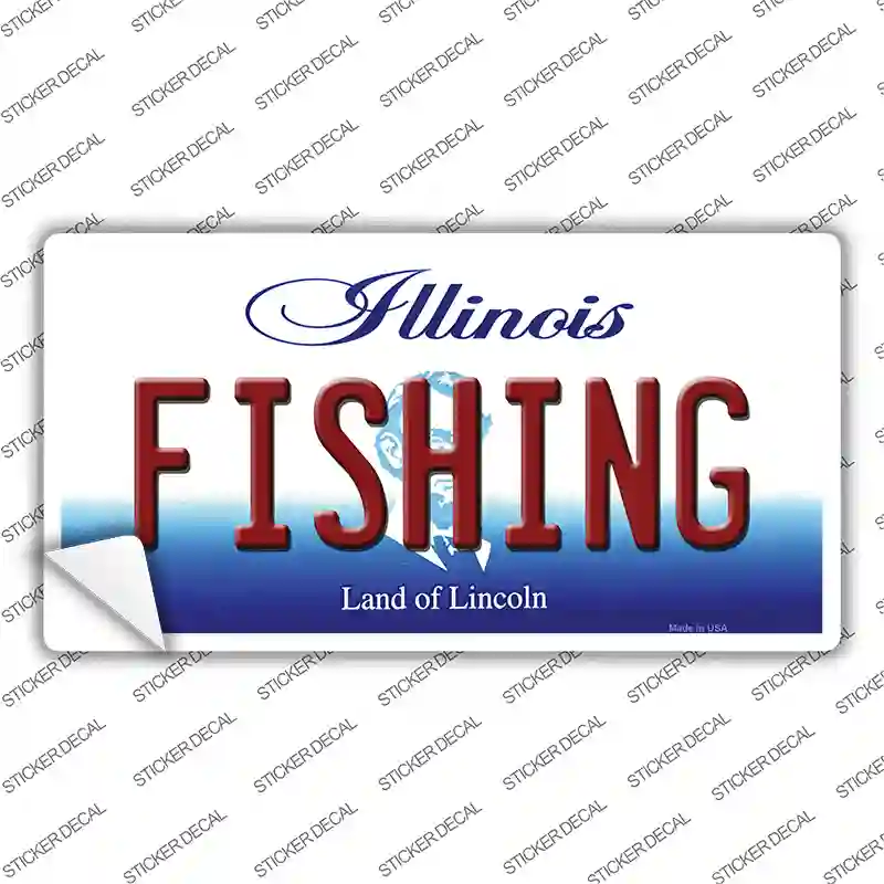 Fishing Illinois Novelty Sticker Decal Small