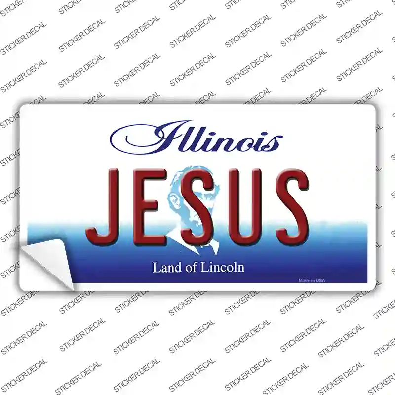 Jesus Illinois Novelty Sticker Decal Small