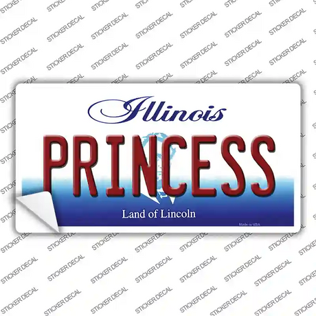 Princess Illinois Novelty Sticker Decal Small