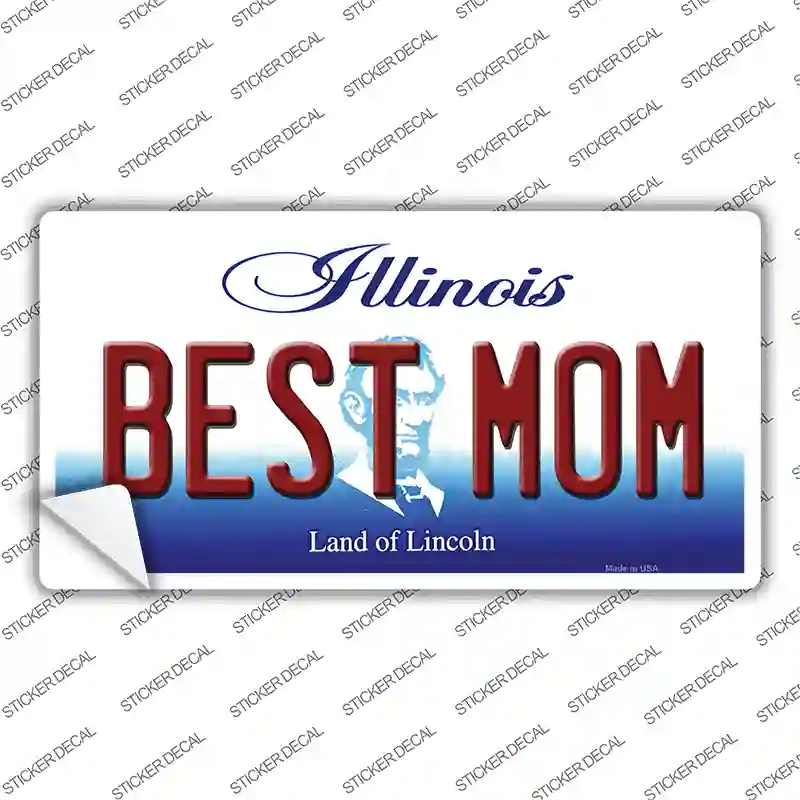 Best Mom Illinois Novelty Sticker Decal Small