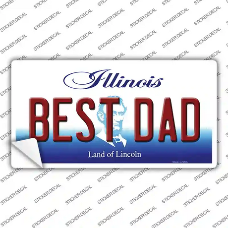 Best Dad Illinois Novelty Sticker Decal Small