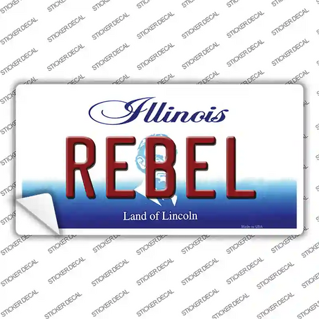 Rebel Illinois Novelty Sticker Decal Small