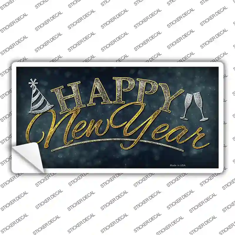 Happy New Year Novelty Sticker Decal Small