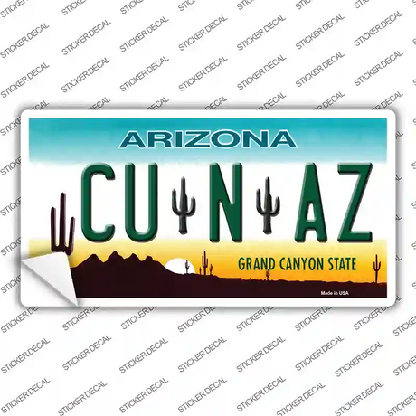 Cu N Az Novelty Sticker Decal Small