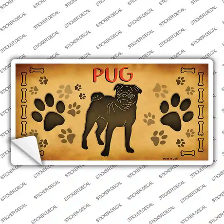 Pug Novelty Sticker Decal Small