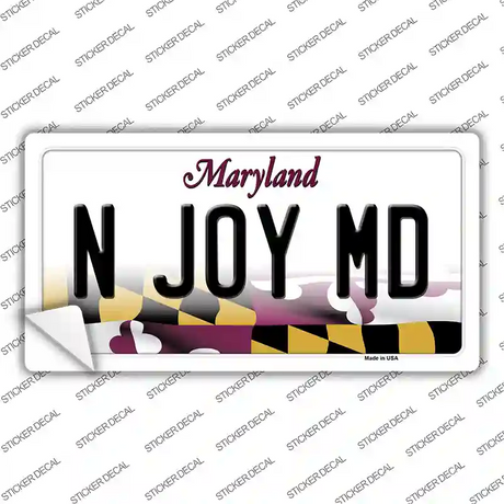 N Joy MD Maryland Novelty Sticker Decal Small