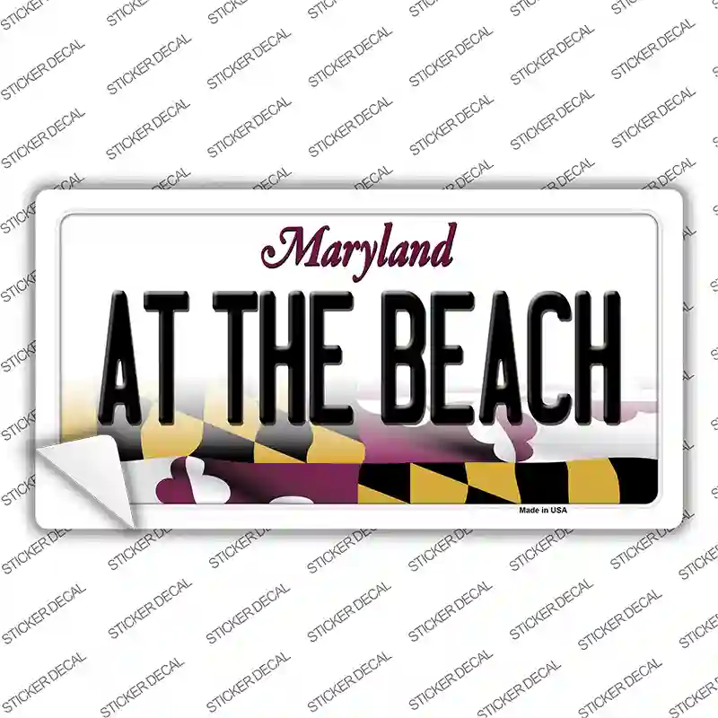 At The Beach Maryland Novelty Sticker Decal Small