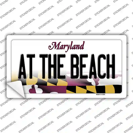 At The Beach Maryland Novelty Sticker Decal Small