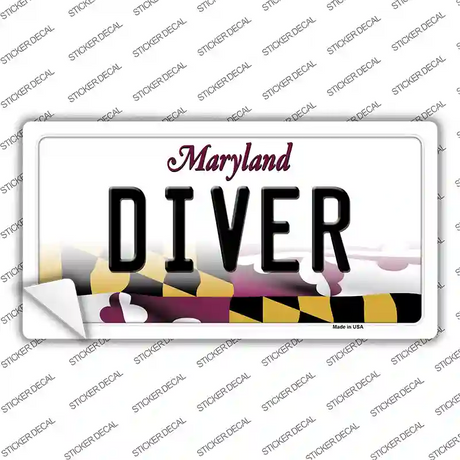 Diver Maryland Novelty Sticker Decal Small