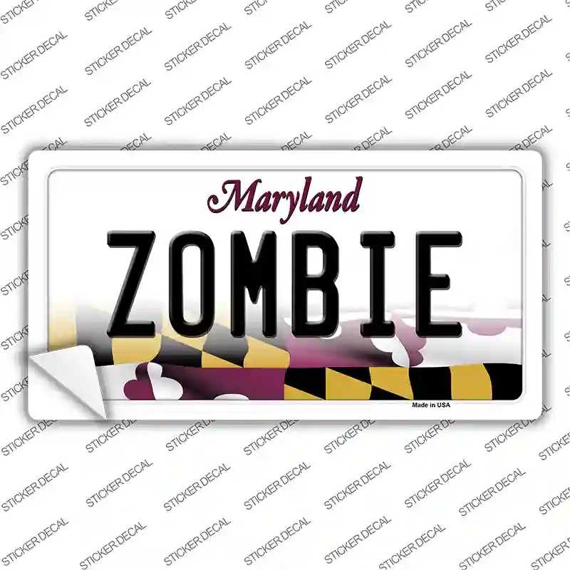 Zombie Maryland Novelty Sticker Decal Small