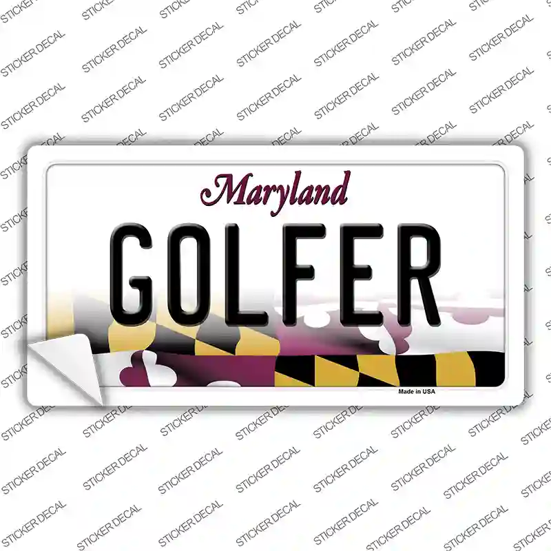 Golfer Maryland Novelty Sticker Decal Small