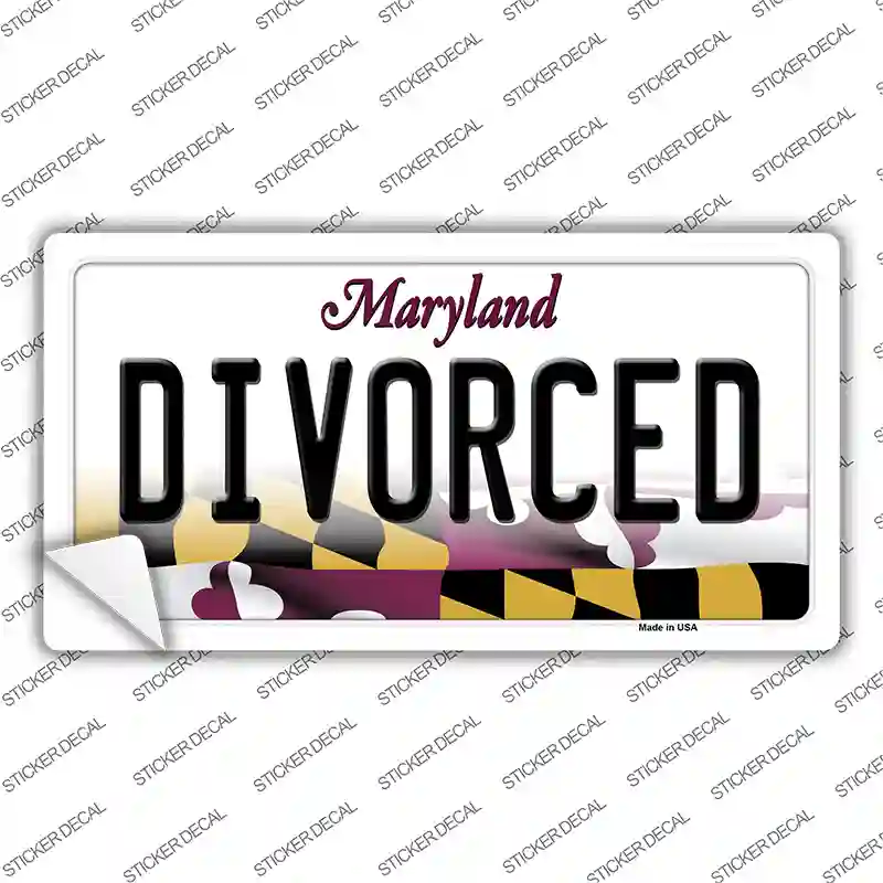 Divorced Maryland Novelty Sticker Decal Small