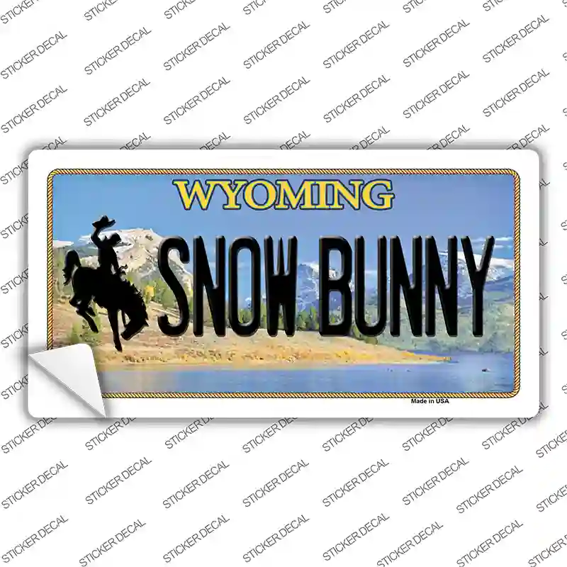 Snow Bunny Wyoming Novelty Sticker Decal Small