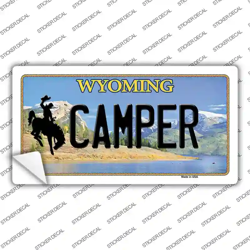 Camper Wyoming Novelty Sticker Decal Small