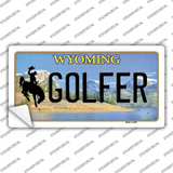 Golfer Wyoming Novelty Sticker Decal Small