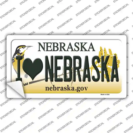 I Love Nebraska Novelty Sticker Decal Small