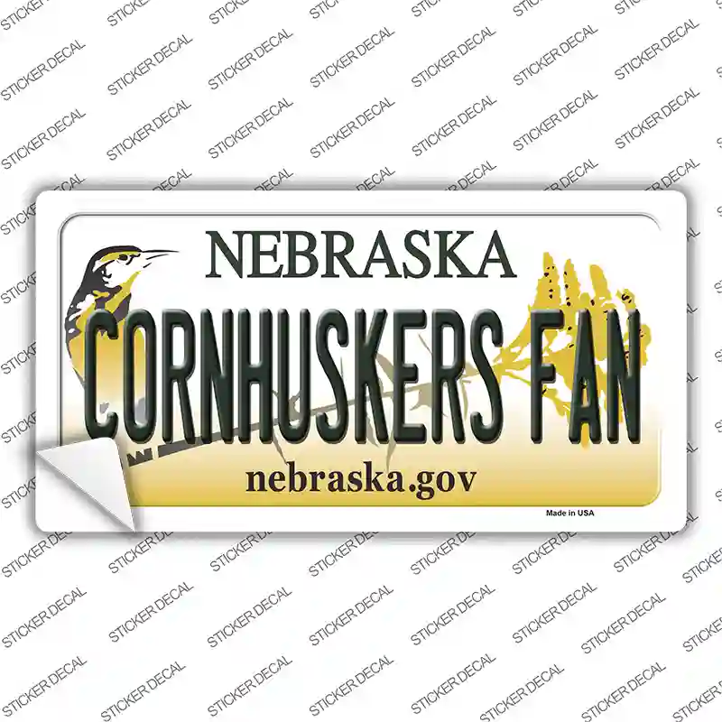 Cornhuskers Fan Nebraska Novelty Sticker Decal Small