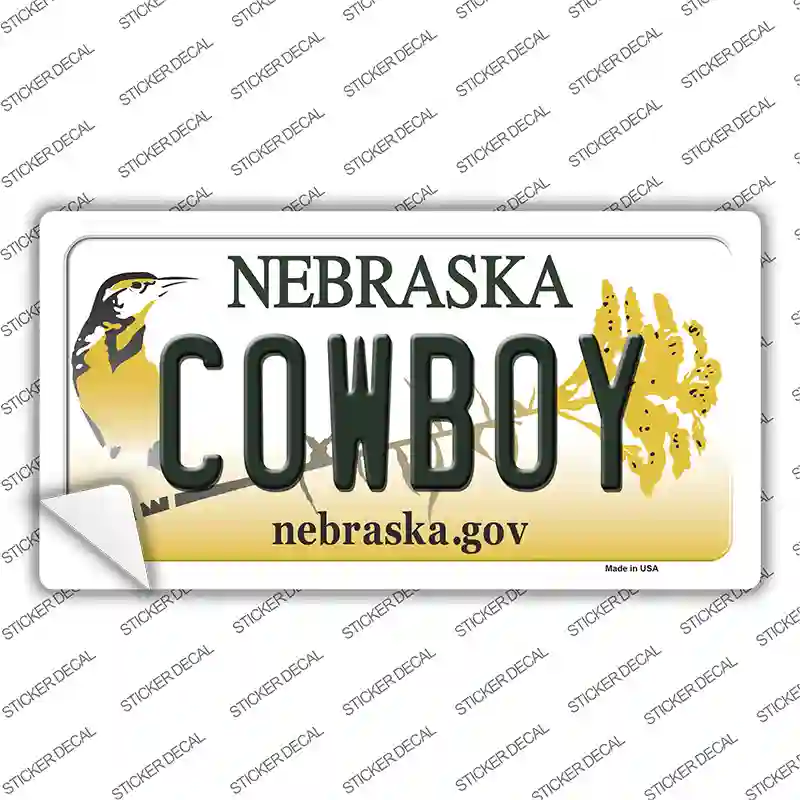 Cowboy Nebraska Novelty Sticker Decal Small