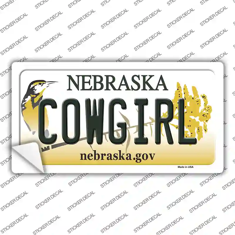 Cowgirl Nebraska Novelty Sticker Decal