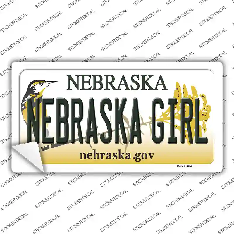 Nebraska Girl Novelty Sticker Decal Small