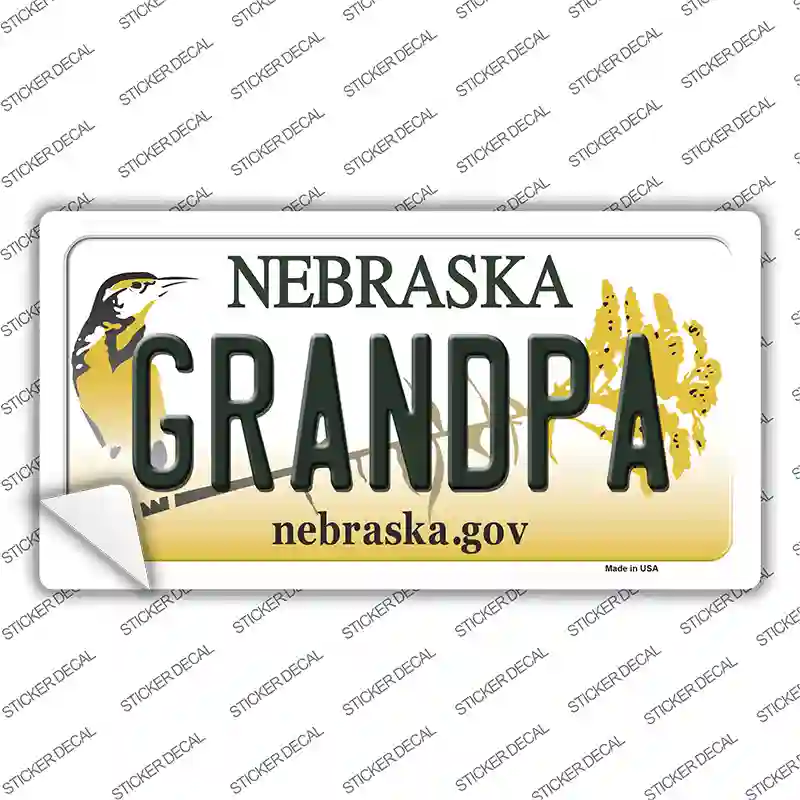 Grandpa Nebraska Novelty Sticker Decal Small