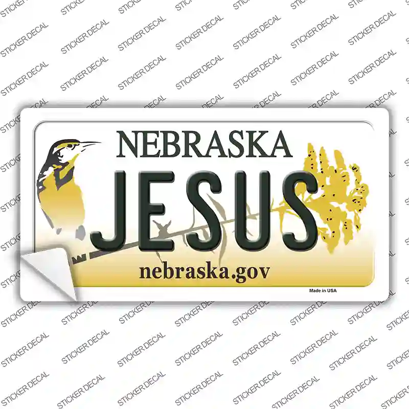 Jesus Nebraska Novelty Sticker Decal Small