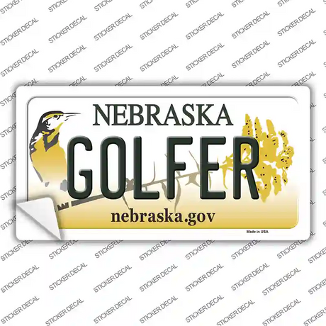 Golfer Nebraska Novelty Sticker Decal Small