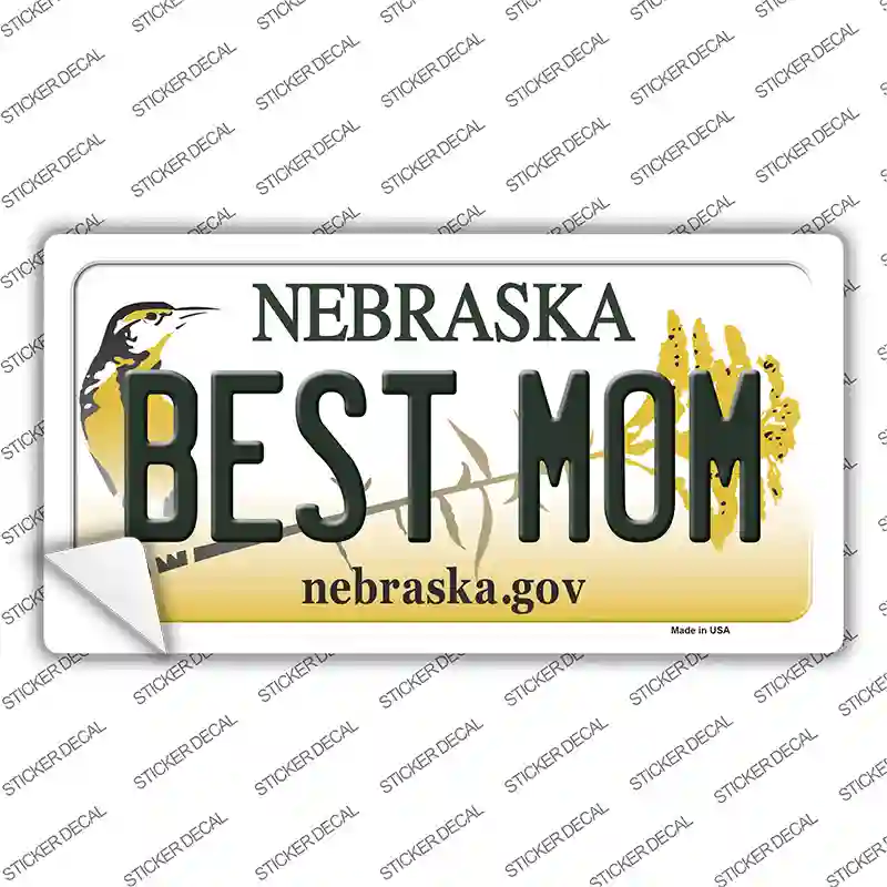 Best Mom Nebraska Novelty Sticker Decal Small