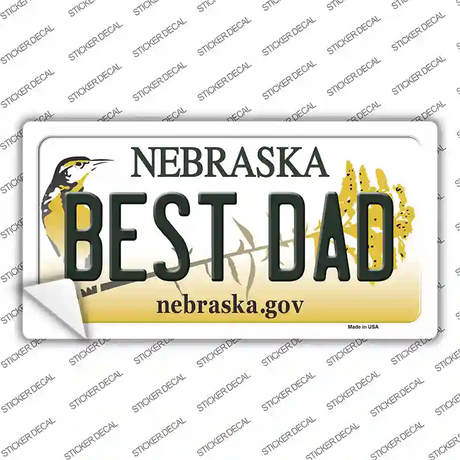 Best Dad Nebraska Novelty Sticker Decal Small