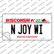 N Joy WI Wisconsin Novelty Sticker Decal Small