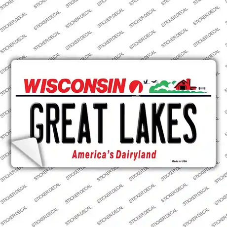 Great Lakes Wisconsin Novelty Sticker Decal Small