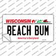 Beach Bum Wisconsin Novelty Sticker Decal Small