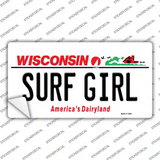 Surf Girl Wisconsin Novelty Sticker Decal Small