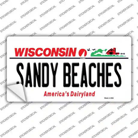 Sandy Beaches Wisconsin Novelty Sticker Decal Small