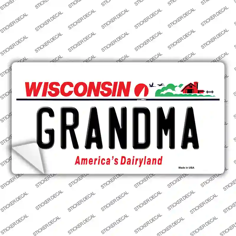 Grandma Wisconsin Novelty Sticker Decal Small