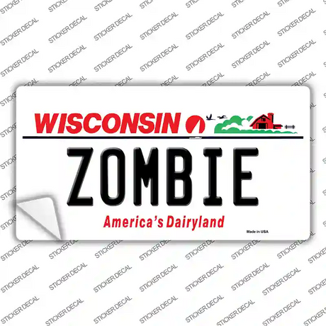 Zombie Wisconsin Novelty Sticker Decal Small