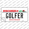 Golfer Wisconsin Novelty Sticker Decal Small