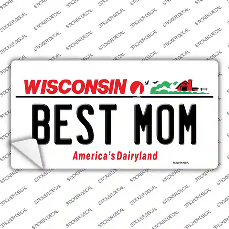 Best Mom Wisconsin Novelty Sticker Decal Small