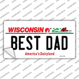 Best Dad Wisconsin Novelty Sticker Decal Small