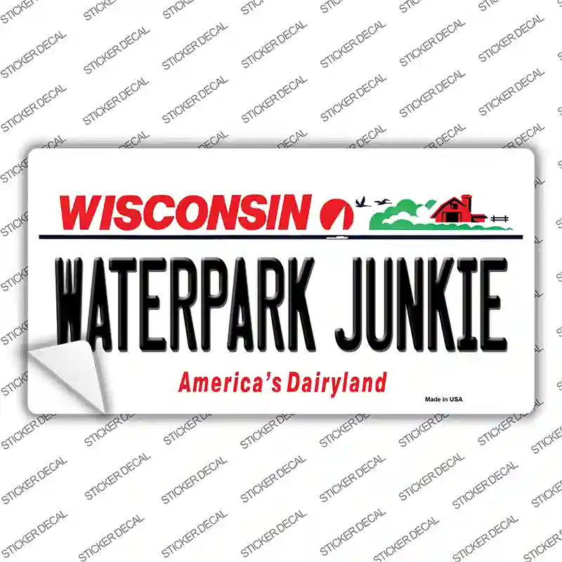 Waterpark Junkie Wisconsin Novelty Sticker Decal Small