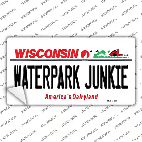 Waterpark Junkie Wisconsin Novelty Sticker Decal Small